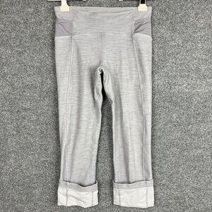 Lululemon Roll Up Button Up Pant Leggings Gray SZ 4‎